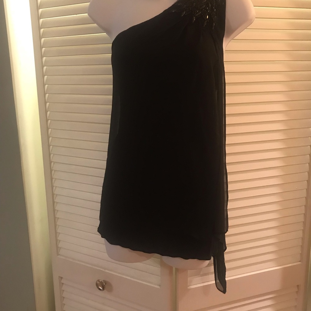 Black one shoulder dressy top